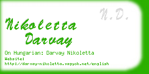 nikoletta darvay business card